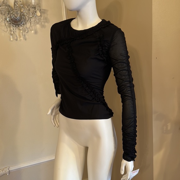 3.1 Phillip Lim Silk Ruched Black  Size 0 - Picture 3 of 12